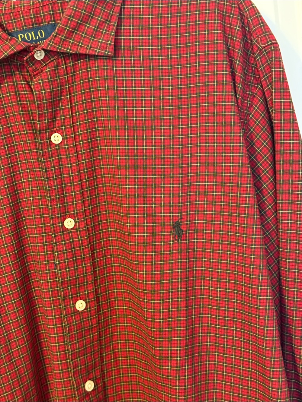 Polo Ralph Lauren Men’s 2XB Red Plaid Button Front Shirt Big Tall Cotton - Picture 4 of 4